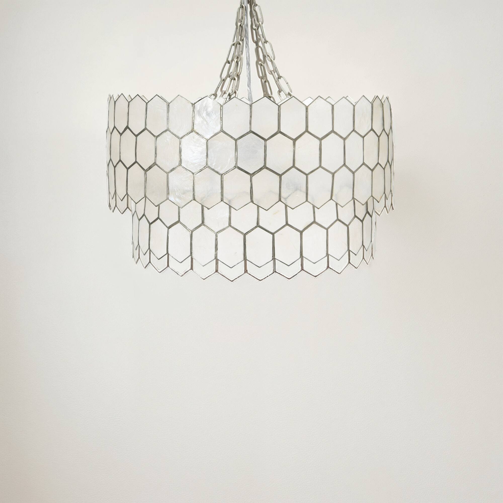 Hello Honey® Capiz 2-Tier Honeycomb Chandelier